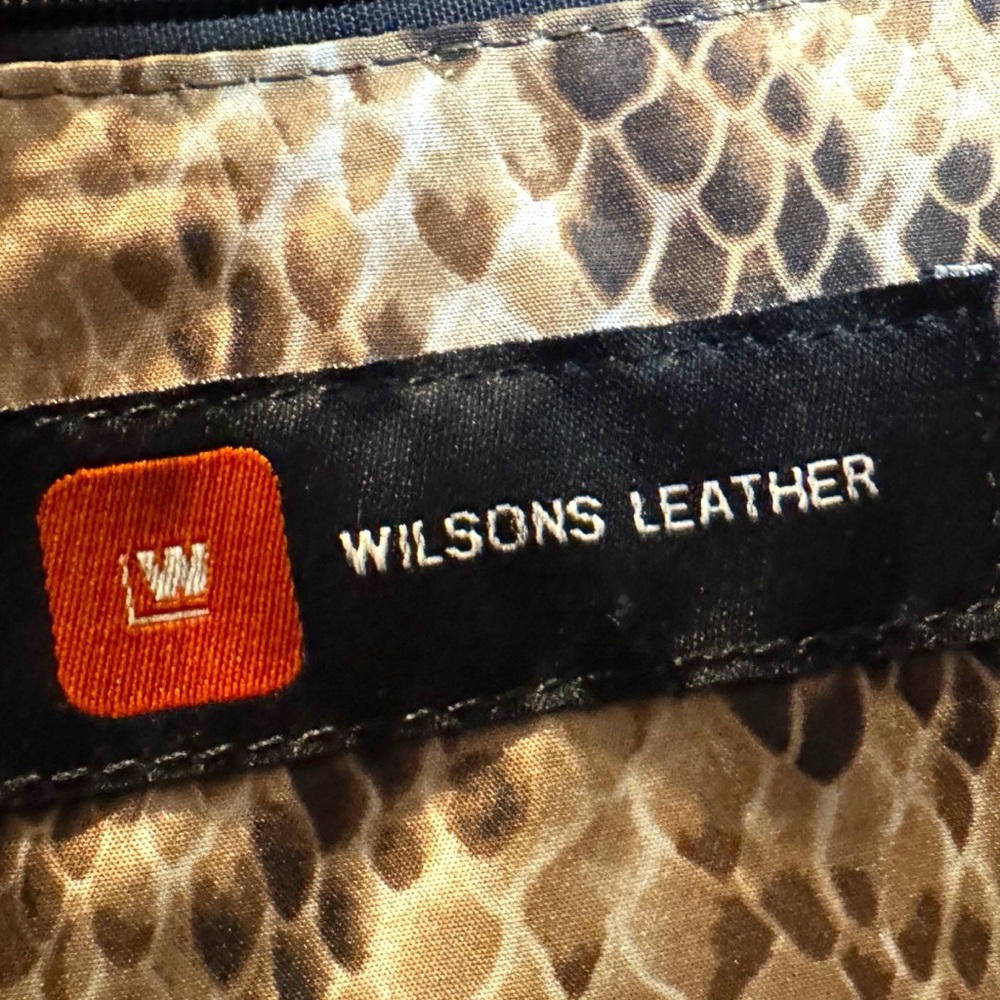 Wilsons Leather Black Croc-Embossed Tote Bag with Snake Print Accents - Picture 2 of 16